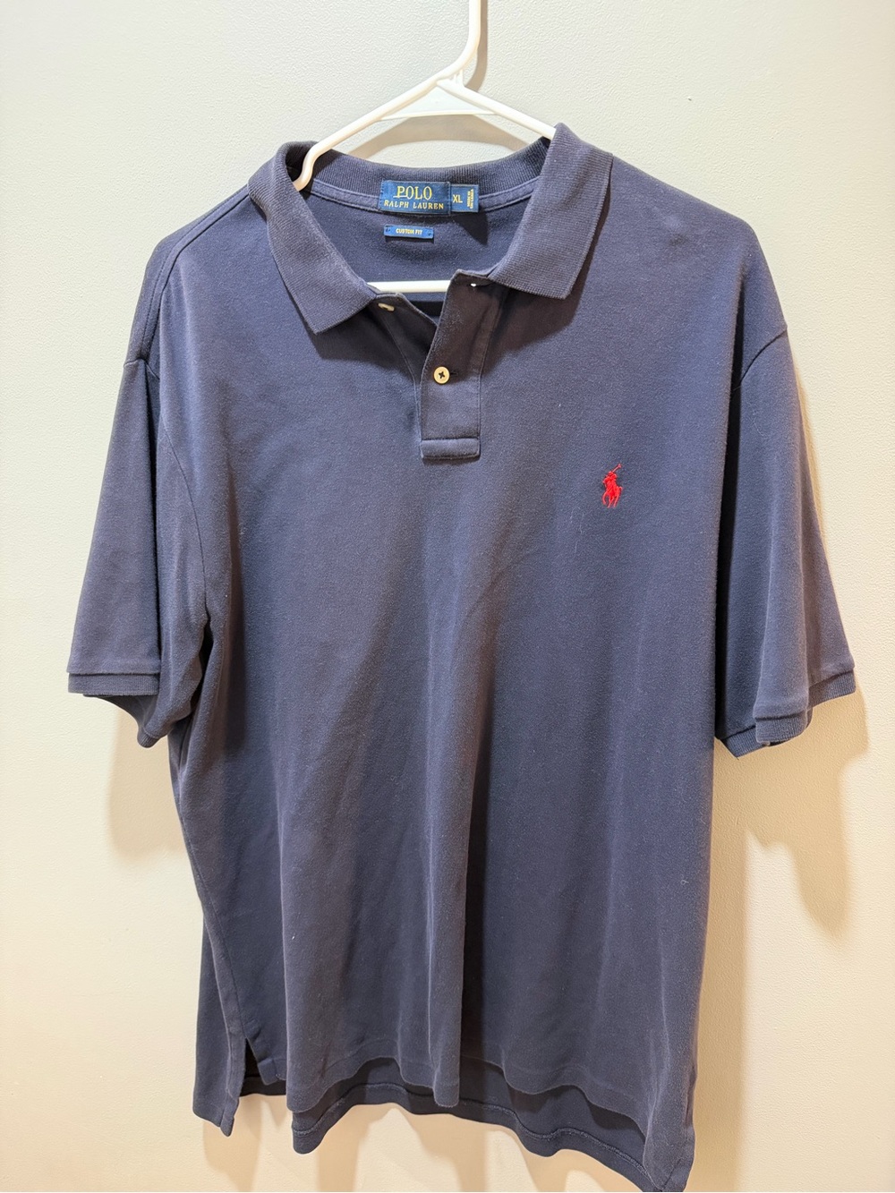 Polo by Ralph Lauren Navy Short-Sleeve Polo with Red Pony Embroidery